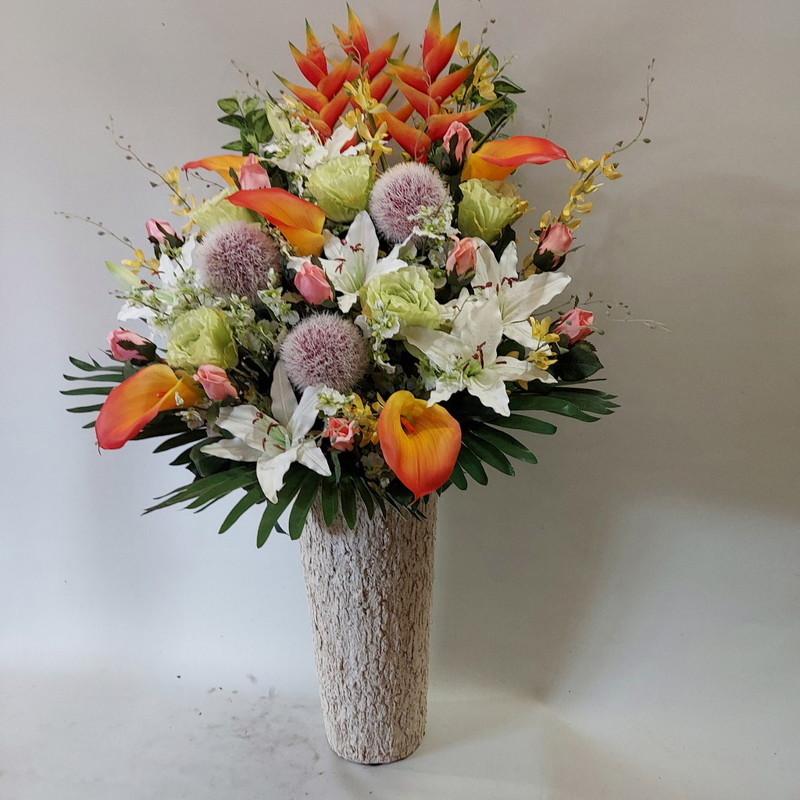 ヘリコニア他ギガンジュウム・MIXアレンジ・造花・高約1m×幅70cm