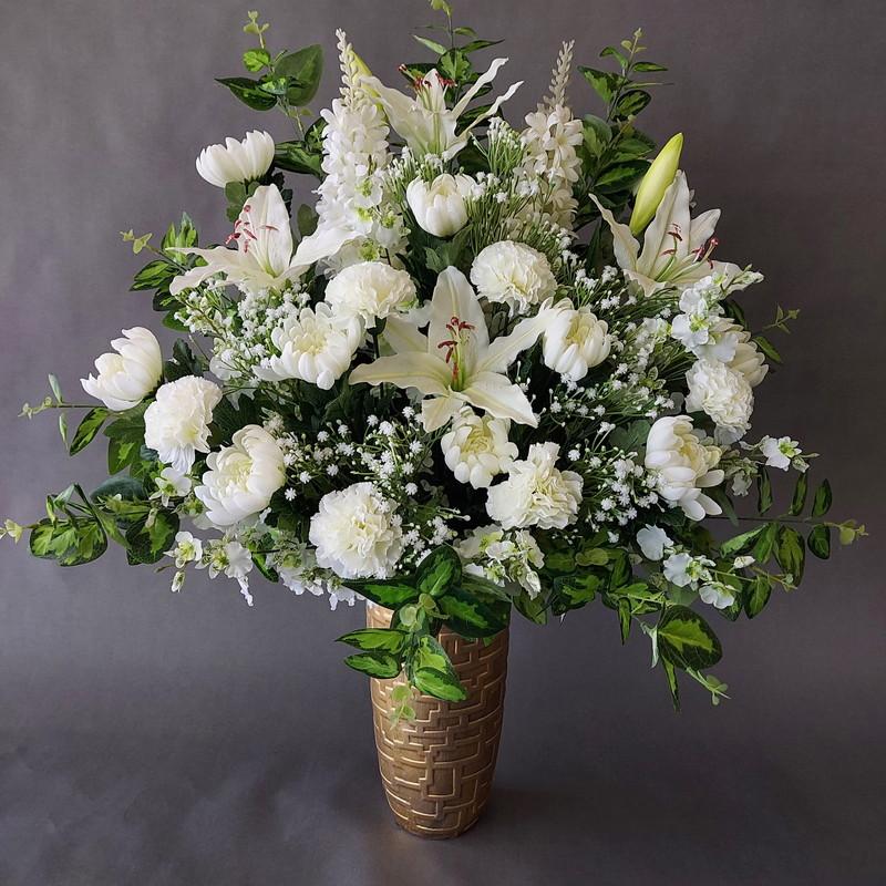 仏花アレンジar85 高90ｃｍ巾55ｃｍ オリジナル 光触媒 造花 仏壇 法事 Pyy1nu6ykj アイフラワー グリーン 通販 Yahoo ショッピング