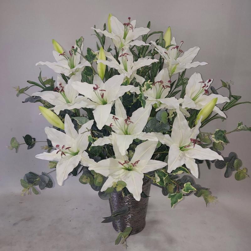 白百合アレンジ(造花）AR156 : アイフラワー&グリーン - 通販 - Yahoo