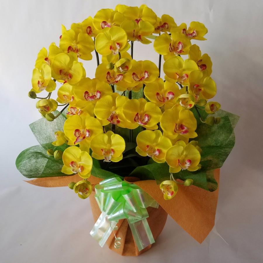 胡蝶蘭Ｍ(５本)（造花）　黄（高さ７０ｃｍ）