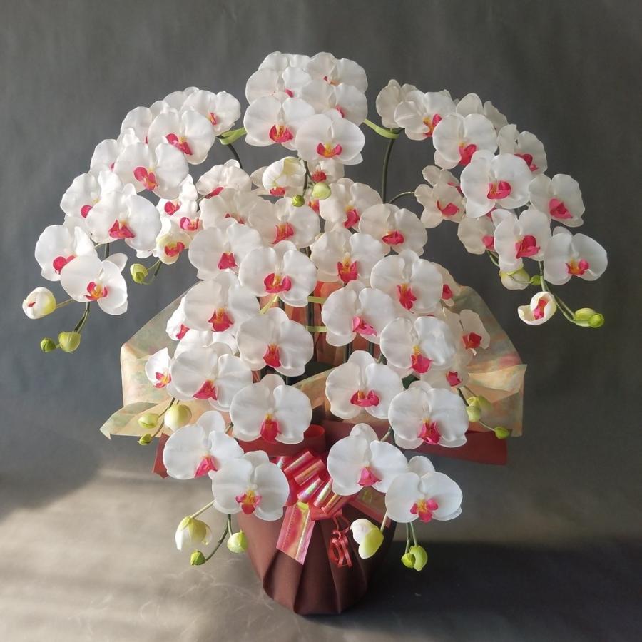 胡蝶蘭ロング白赤　５本立（高９５ｃｍ　幅６０ｃｍ）【造花・光触媒・開店祝・新築祝】
