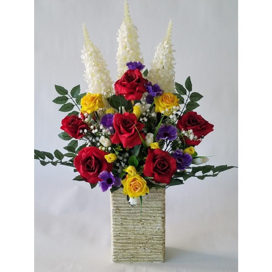 バラＭＩＸアレンジ（ＡＲ３）（高さ８０ｃｍ巾４５ｃｍ）レッド系、光触媒、