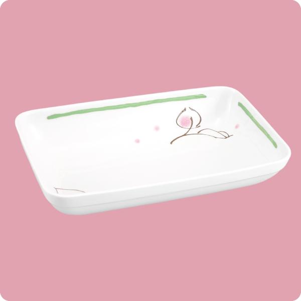 ニ・124　18cm角深皿 （ピンクなごみ・内グリン） | 