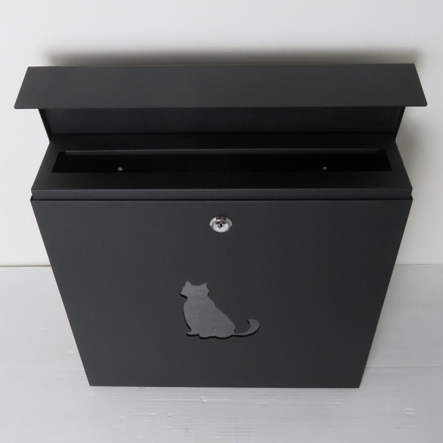 【特別セール】6月30日まで 郵便ポスト郵便受けおしゃれかわいい人気北欧大型メールボックス 壁掛け鍵付きマグネット付きブラック黒色ポストpm382