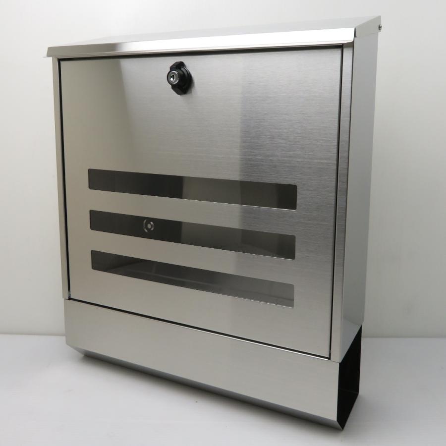 郵便ポスト郵便受けおしゃれかわいい人気北欧モダンデザイン大型メールボックス 壁掛けステンレス おすすめ特集 訳あり シルバーステンレス色ポスト Pm141n