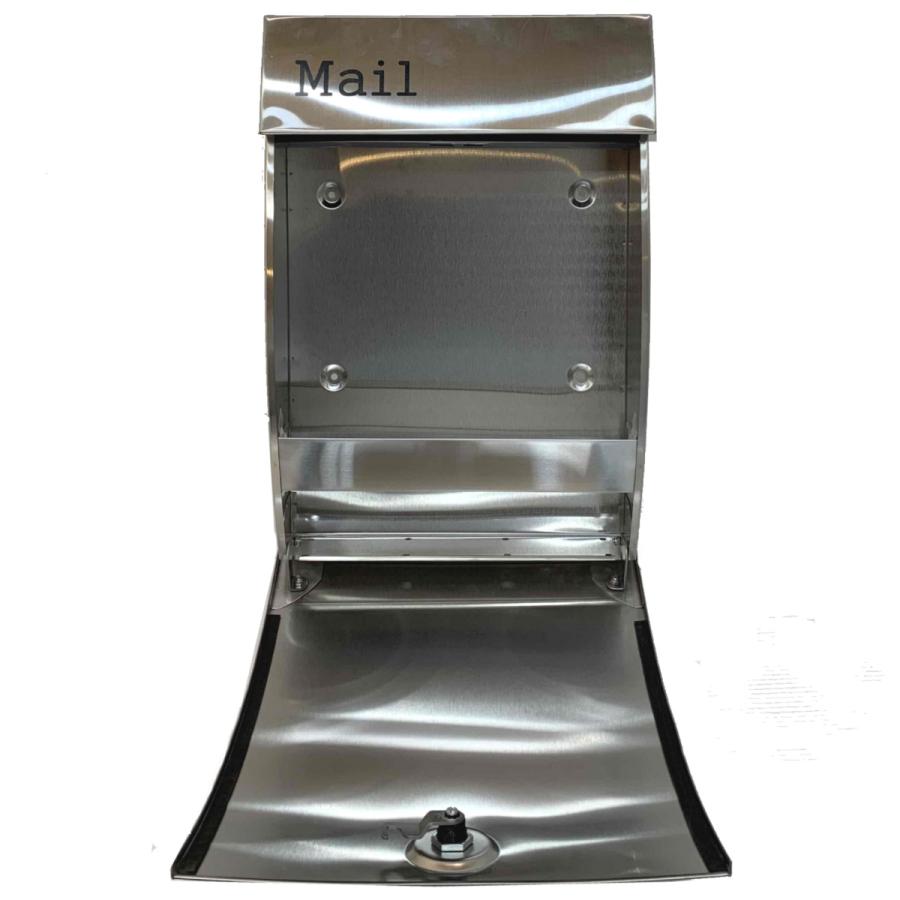 郵便ポスト郵便受けおしゃれかわいい人気北欧モダンデザイン大型メールボックス 壁掛けプレミアムステンレスシルバーステンレス色ポストpm251（訳あり） | ポスト | 05