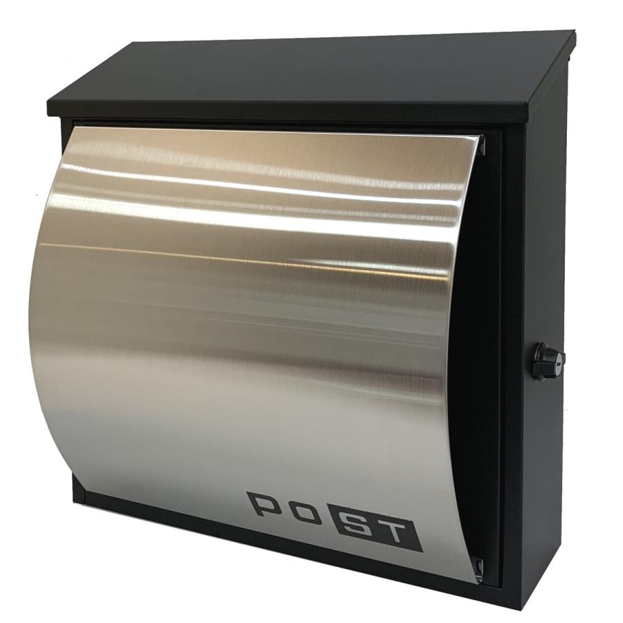 郵便ポスト郵便受けおしゃれ北欧デザイン大型メールボックス 壁掛け鍵付シルバーステンレス色ポストpm362 訳あり 破格値下げ 訳あり