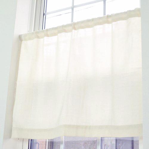 小窓用 オーダー レースカフェカーテン／幅51〜100cm×丈15〜50cm／無地