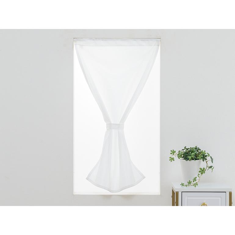 小窓用 オーダー レースカフェカーテン／生地サンプル／細かい編み模様の無地防炎ミラーレースカフェカーテン「カルティ」 |  | 07