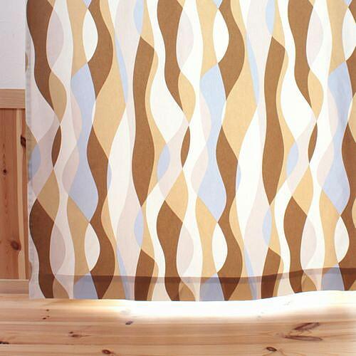 ドレープカーテン オーダーカーテン／モダンな北欧調ストライプ 綿