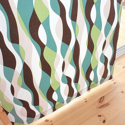 ドレープカーテン オーダーカーテン／モダンな北欧調ストライプ 綿