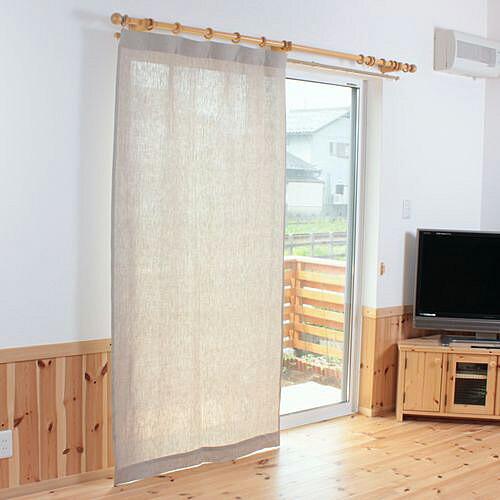 オーダーカーテン リネンカーテン／幅141〜200cm×丈15〜100cm／無地 麻