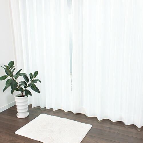 レースカーテン オーダーカーテン／幅201〜300cm×丈201〜250cm／夜も透けにくいプレーンで艶やかな防炎遮像レースカーテン「ベール」_4