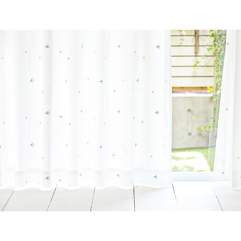 kaorin honwaka　レースカーテン150㎝×227㎝ Eco de Happiness レースカーテン KZE9478(ホワイト) 100cm×206cm 幅50