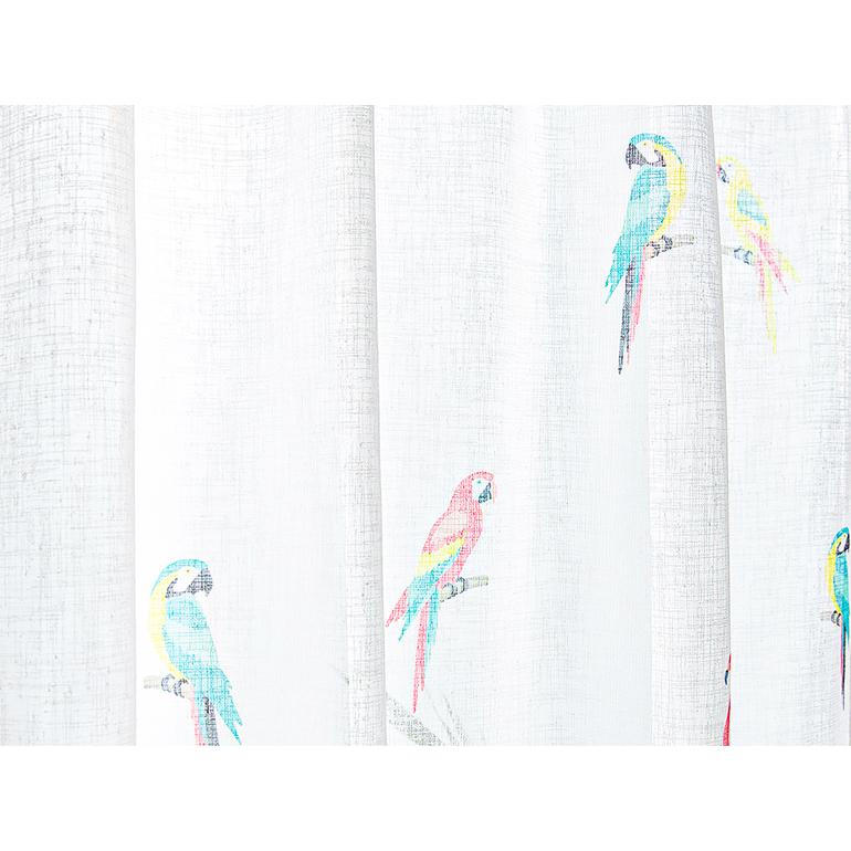 レースカーテン オーダーカーテン／ビビットカラーな鳥モチーフの