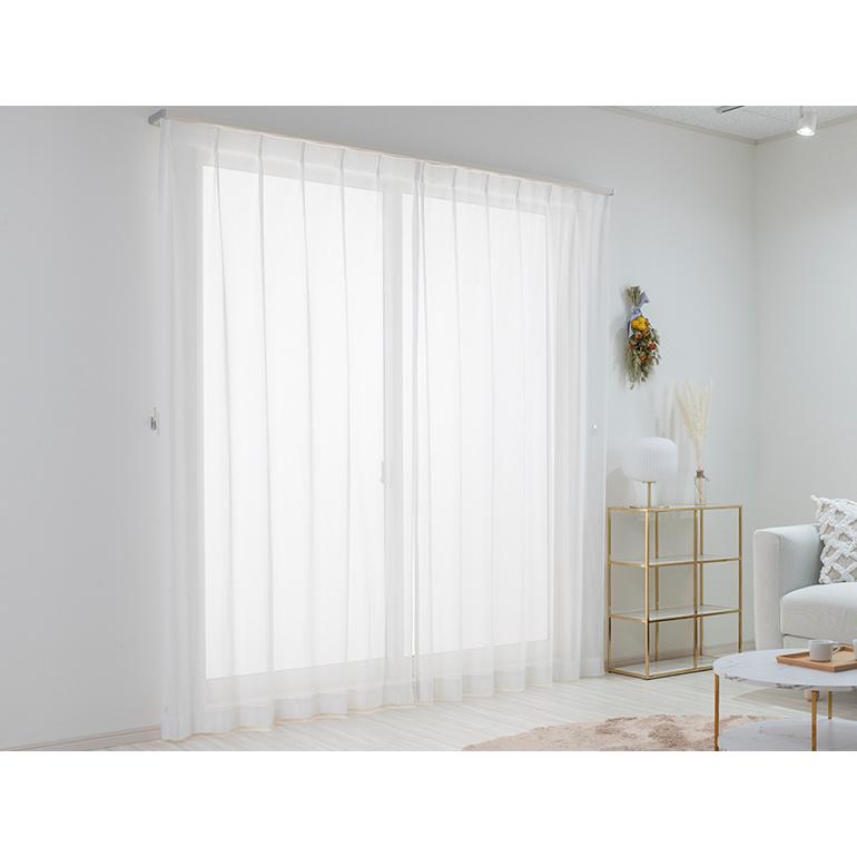 レースカーテン オーダーカーテン／生地サンプル／細かい編み模様の無地防炎ミラーレースカーテン「カルティ」 |  | 04