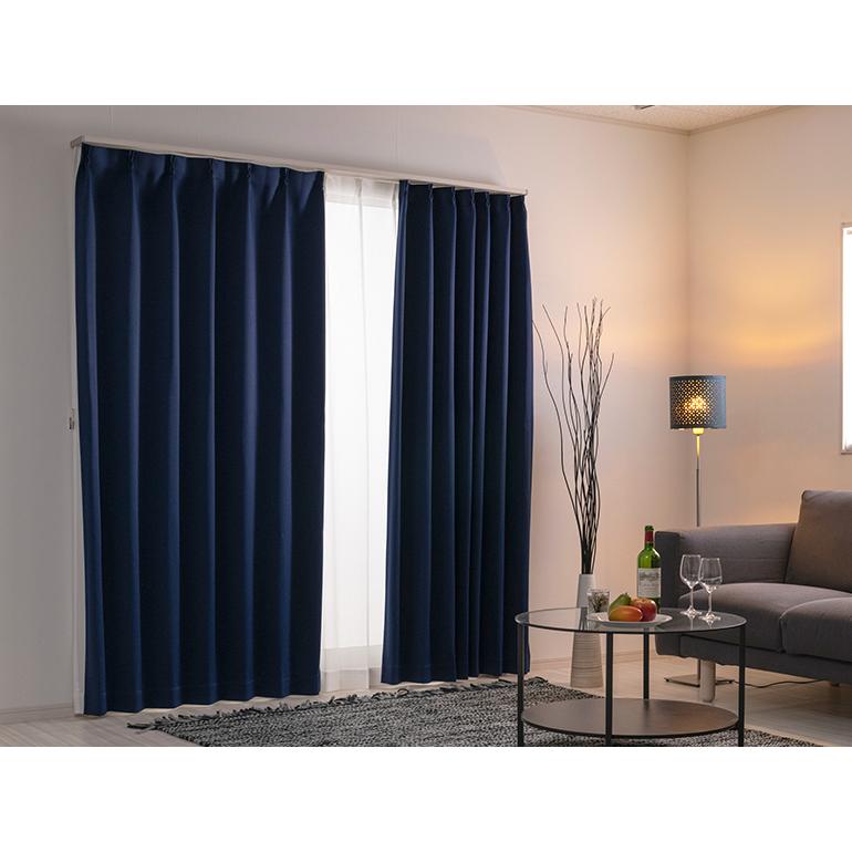 [オーダーカーテン]大型.長尺.一体型 遮光カーテン 既製カーテン／幅100cm×丈135cm／シルクのような