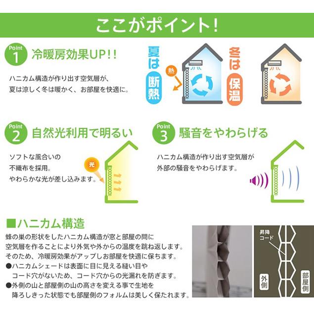 オーダー スクリーン／無地／幅141〜180cm×丈91〜120cm／ほどよく光を通す非遮光タイプのハニカム構造スクリーン／中国製_6