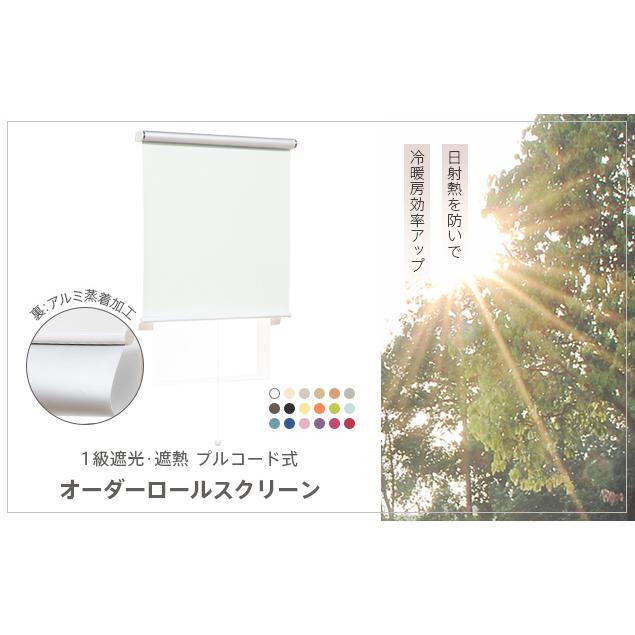 オーダー ロールスクリーン／無地／幅91〜140cm×丈60〜90cm／省エネに
