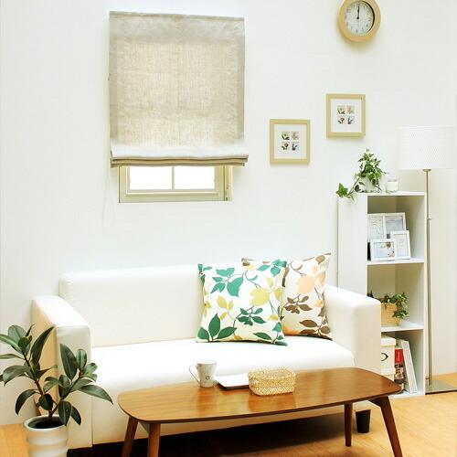 ローマンシェード／幕体のみ／無地 麻（リネン）100％天然素材