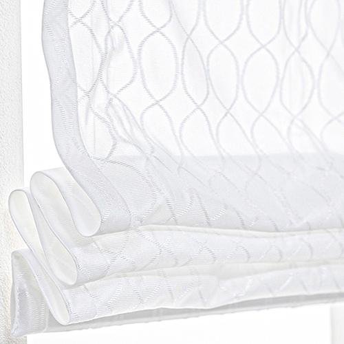 ローマンシェード シングル／幅141〜190cm×丈81〜120cm／大きいドロップ柄のUVカットミラーレースローマンシェード「ロンド」_2