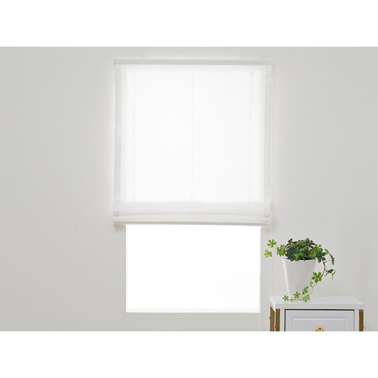 ローマンシェード シングル／生地サンプル／細かい編み模様の無地防炎ミラーレースローマンシェード「カルティ」 |  | 06