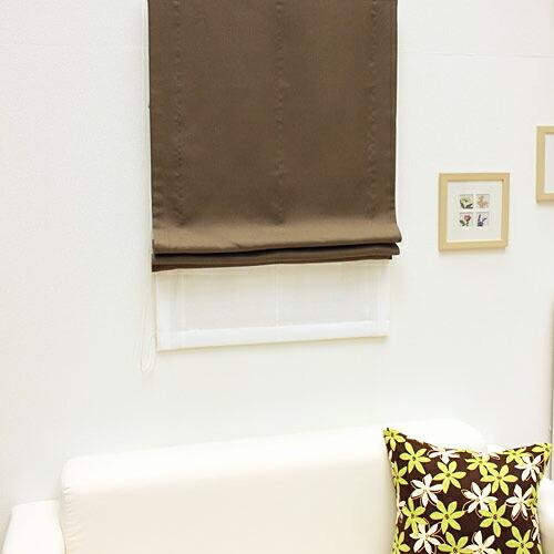 ローマンシェード ダブル／幅61〜90cm×丈81〜120cm／遮光率99.99％ 1級遮光防炎 ダブルシェード 無地「シフォン」_5