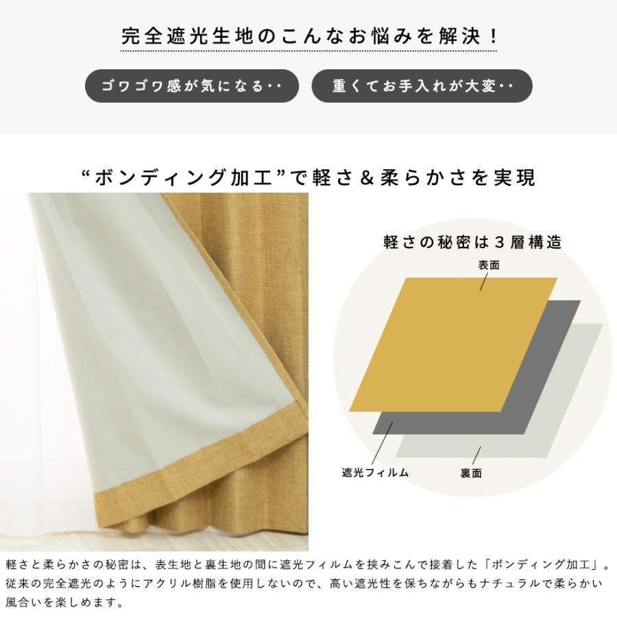 ローマンシェード ダブル／3層構造で軽く柔らかい完全遮光ダブル