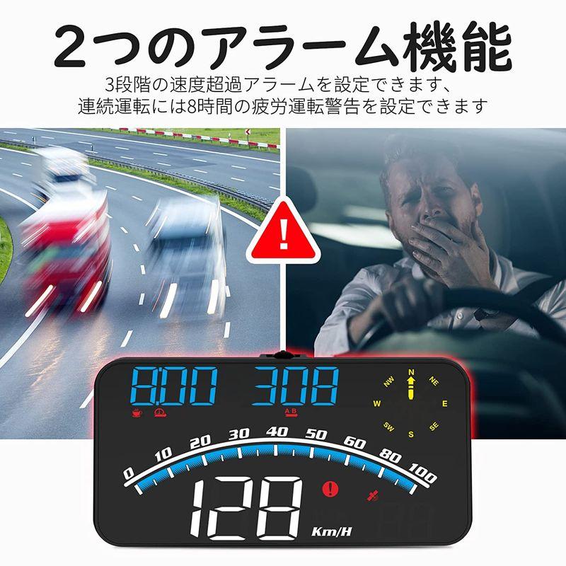 即納】【即納】wiiyii車のヘッドアップ ディスプレイ、GPS 速度計、表示速度、方向、速度計、速度超過アラームと運転疲労アラーム付き、すべての車で動作  計器類、電子パーツ