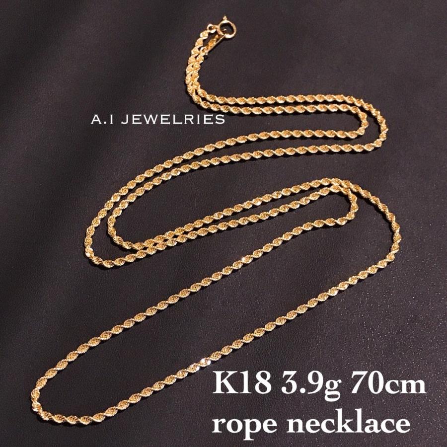 K18 18金 70cm long ロング 長め ロープ ネックレスチェーン rope necklace chain mens ladies 男女兼用  サイズ :k1870cmlongropenecklace:A.I JEWELRIES GiNZA - 通販 - Yahoo!ショッピング