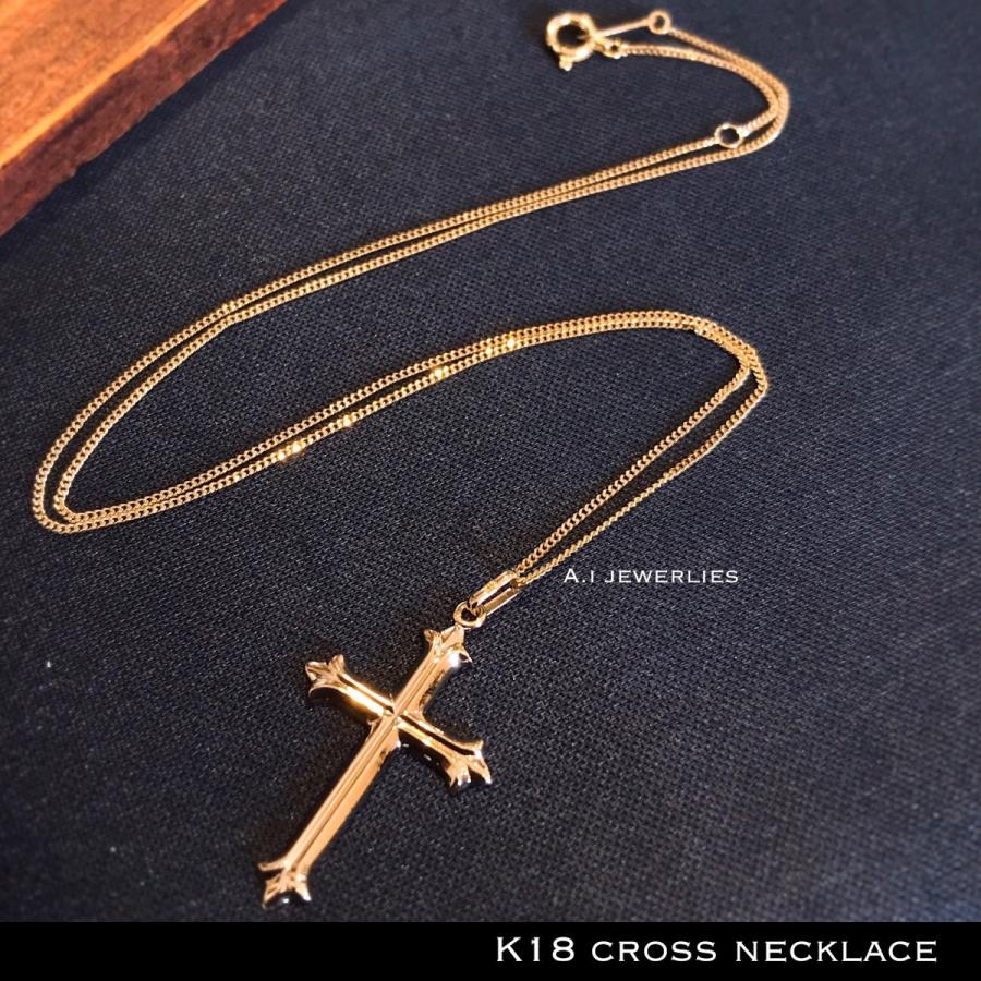 k18 クロス ネックレス 18金 クロス デザイン ネックレス 40cm / k18 