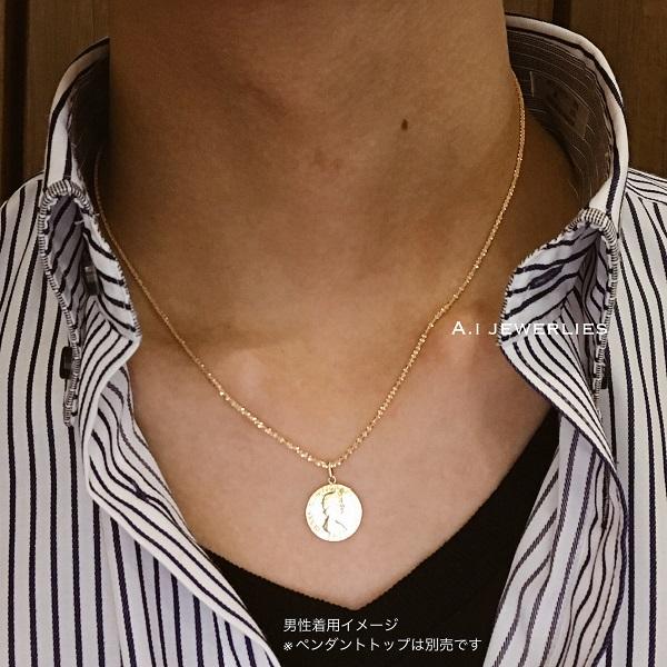 大特価放出！ メンズアクセサリー-男女兼用 シンプルなデザイン ネックレスチェーン ネックレス k18 45センチ 18金 クリスクロス