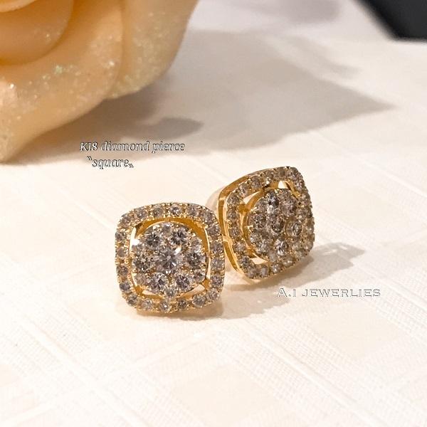 即納 最大半額 ピアス 18金 ダイヤ K18 天然石 ダイヤモンド ピアス スクエア K18 Diamond Square Pierce K18piercesquarewithdiamond3 A I Jewelries Ginza 通販 Yahoo ショッピング お気にいる M Mahdi Net