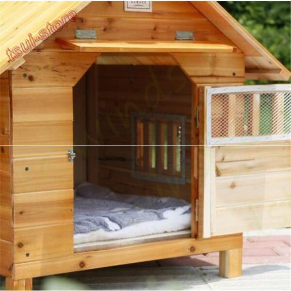 豪華別荘 丈夫 ペットハウス 犬舎 犬小屋 ハウス おうち 屋外 庭用 炭化板 メタセコイア製品 防水 ドア 窓 日よけボード 通気性 耐磨耗 掃除が簡単 