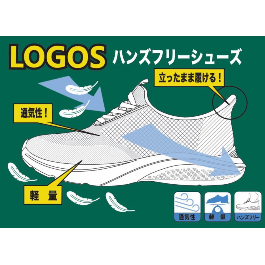 LOGOS（ロゴス） 即納 手を使わず履ける メンズ スニーカーロゴス 軽量