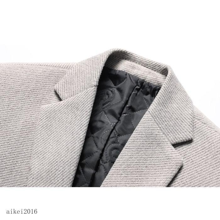 春 チェスターコート メンズ ウール ロングコート ステンカラーコート ビジネス  アウター 中綿 厚手 防寒 防風 冬服 秋冬 通学 |  | 10