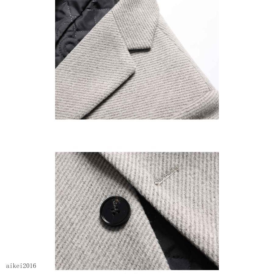 春 チェスターコート メンズ ウール ロングコート ステンカラーコート ビジネス  アウター 中綿 厚手 防寒 防風 冬服 秋冬 通学 |  | 11