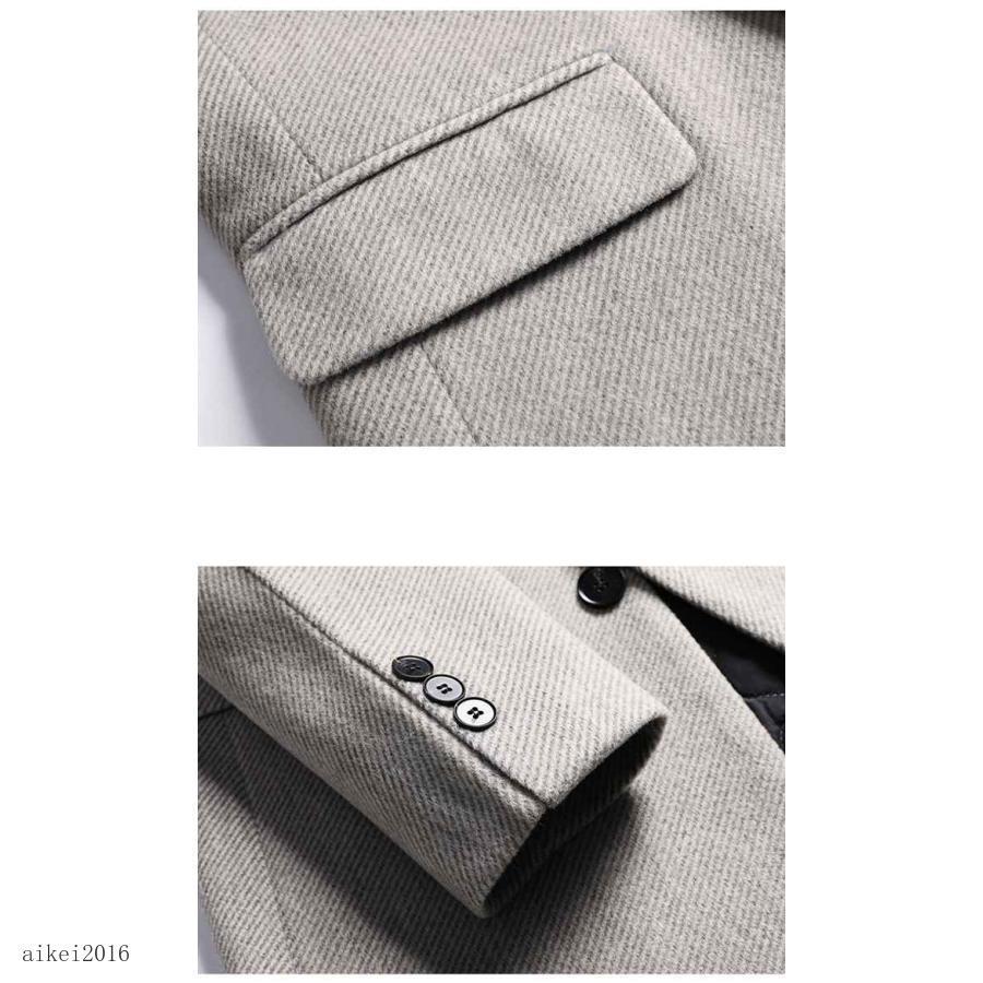 春 チェスターコート メンズ ウール ロングコート ステンカラーコート ビジネス  アウター 中綿 厚手 防寒 防風 冬服 秋冬 通学 |  | 12