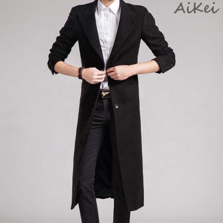 S-4XLサイズ！ロングトレンチコート メンズ アウター コート ロング丈