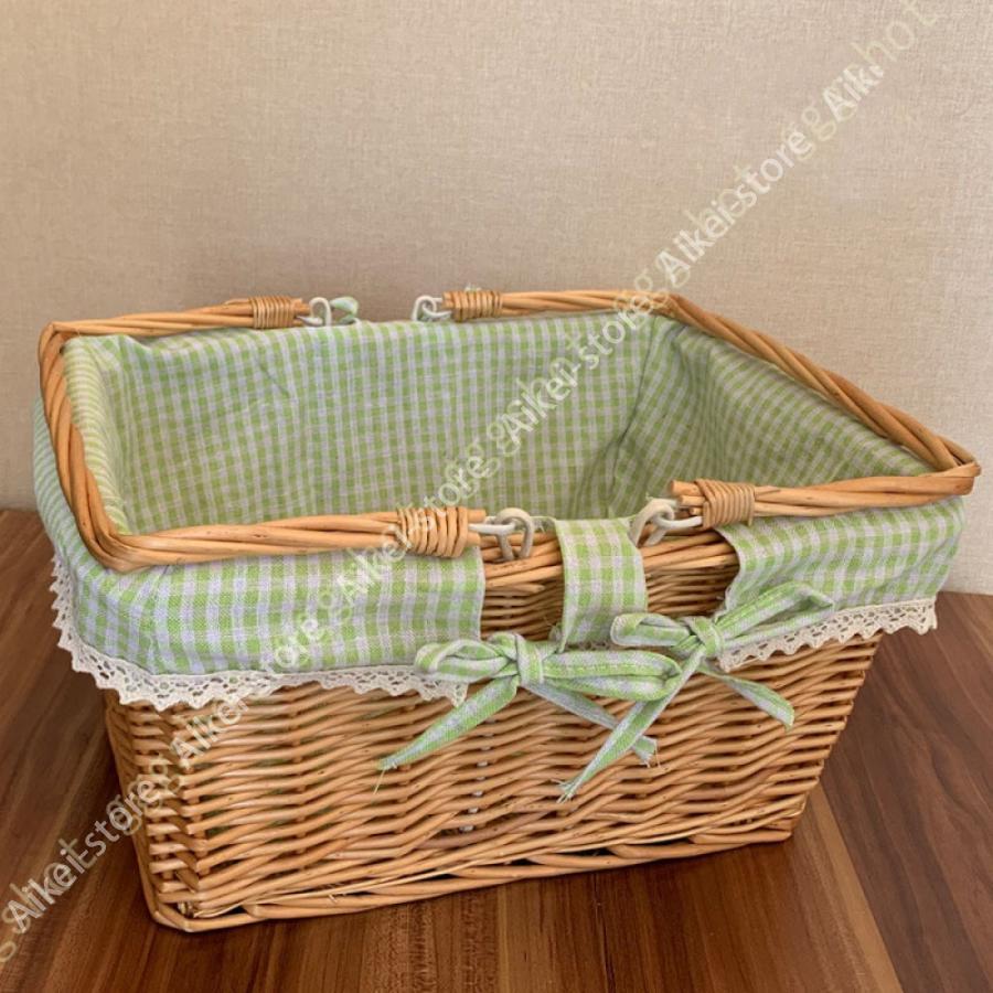 ピクニックバスケット網赤い用品竹編み卵かご果物買い物かごテーブルの上のスナッF Amazon｜かご 編み込み 収納 かご 収納 かご 蓋付き ピクニック