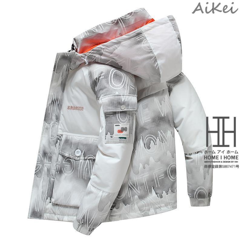 ダウンジャケット メンズ 白 防寒着 ダウン アウター コート 冬 メンズ