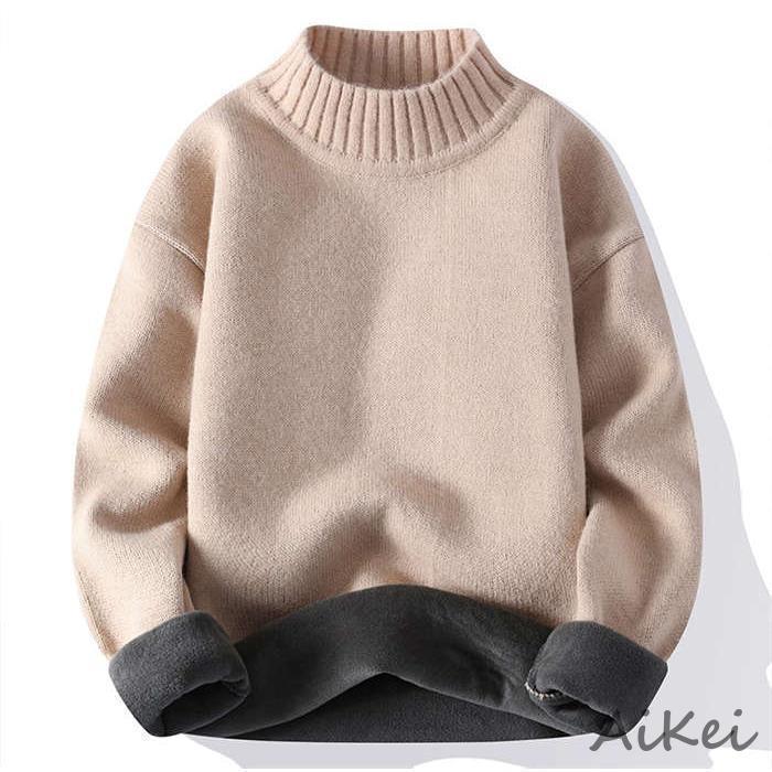 セーター メンズ 裏起毛 ニット ニットセーター ハイネック 長袖 厚手