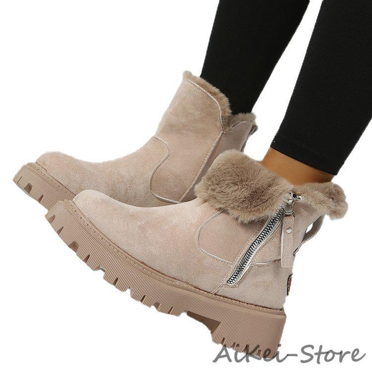 ムートンブーツ レディース スノーブーツ 厚底 ファーシューズ