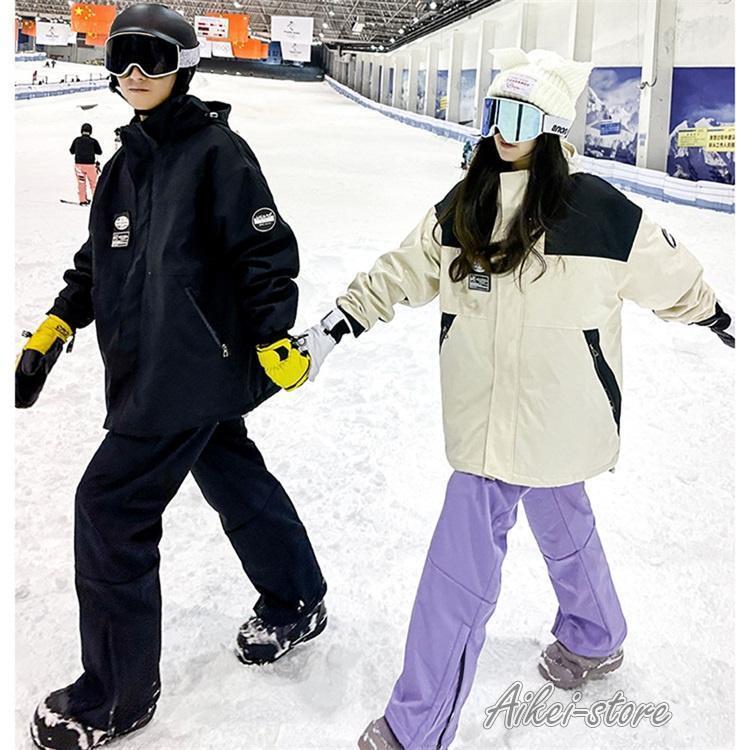 スキーウェア スノーボードウェア メンズ レディース 2023 上下セット ボードウェア スノボウェア ジャケット スノーボード スノボー スキー パンツ ズボン 黒｜aikei2016｜18