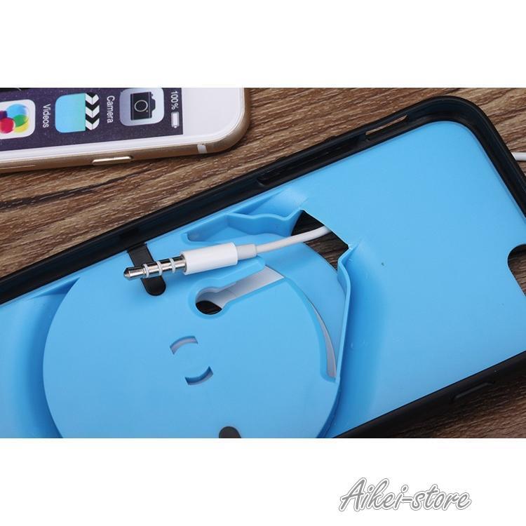 スマホケース iPhoneケース イヤホンホルダー付き イヤホン巻き