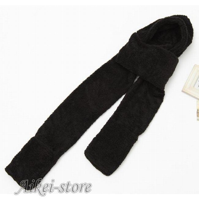 ボア フード付マフラー ミトン付マフラー マフラー ミトン 一体型