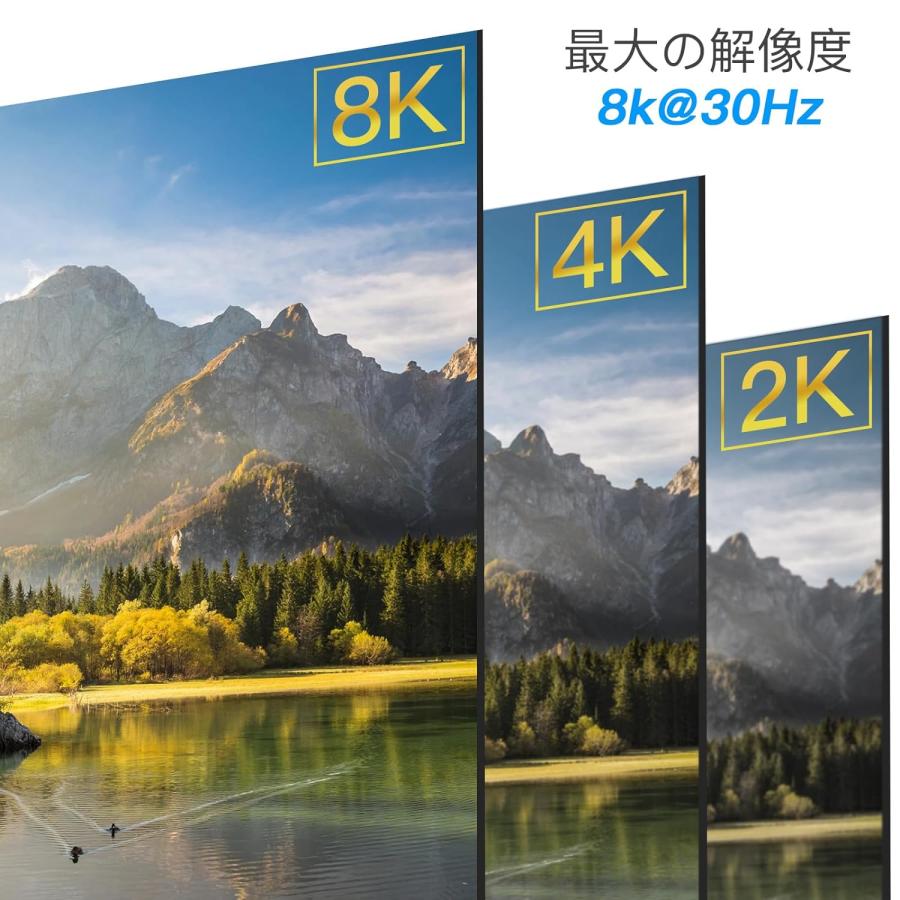 DP KVM切替器 2入力2出力PC2台対応 モニター2台対応 8K@30Hz 4K@120Hz 4xUSB3.0 低解像度との下位互換性 USBスイッチ ハブ キーボード マウス｜aikikabushiki｜03