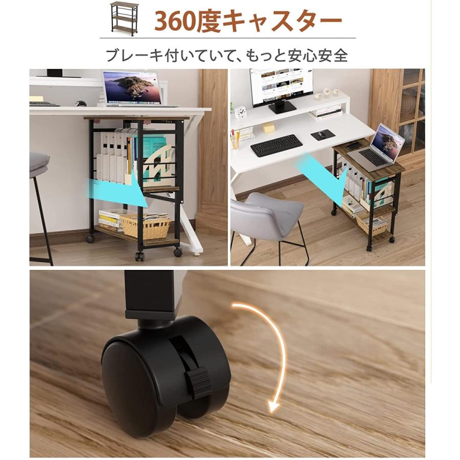 収納ラック 折りたたみ式 幅60 キャスター付き DEWEL 高さ70cm 3 収納ラック 折りたたみ式 幅60 キャスター付き DEWEL 高さ70cm 3
