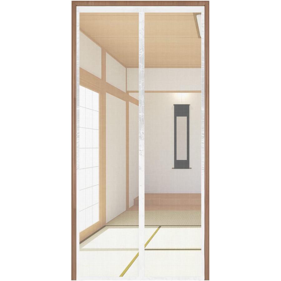 [5日限定10倍P付] 玄関網戸 マグネット式 90x210cm DEWEL グラスファイバー製 虫除け 自動で閉まる 細かい綱目 洗い可能 目隠し 工事不要 止めバンド 画鋲付き |  | 12