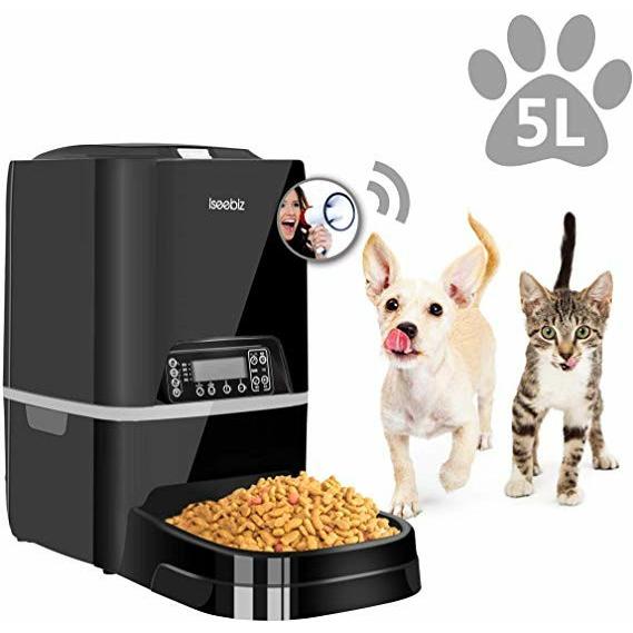 S56 自動給餌器 自動給餌器 5L 白/黒 水洗い可 餌やり タイマー Iseebiz ペットフード